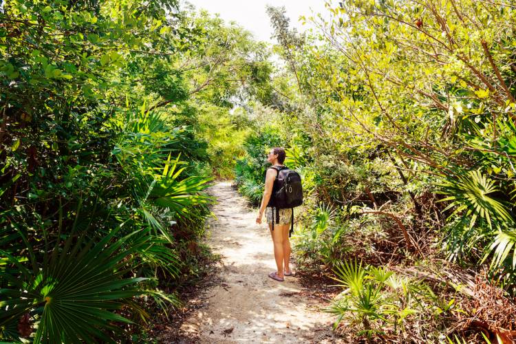 Woman on trail in Florida