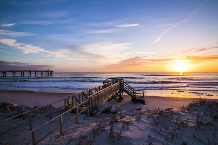 sunset on St. Augustine beach