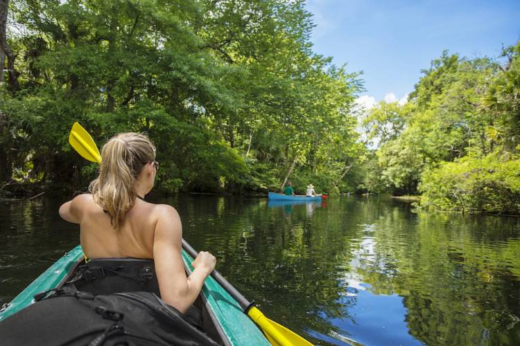 woman in a kayak